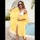 thumbnail image 5 of Traje de Baño para Cubrirse, Traje de Baño para Cubrirse, Traje de Baño para Cubrirse, Cárdigan para Bañarse en la Playa con Volantes. Amarillo Talla Única, 5 of 10