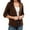 Coffee, variant on Women's 3/4 Sleeve Shrugs Lightweight Open Front Cropped Cardigan for Women