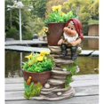 thumbnail image 1 of Cute Gnome on Staircase with Two Flower Pots, 1 of 1
