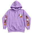 thumbnail image 4 of Hoodies for Women Goth Halloween Ghost Pumpkin Floral Graphic Pullover Hooded Sweatshirt Streetwear Holiday Top Fall Winter Oversized Sweatshirts with Kangaroo Pocket Light Purple M, 4 of 4
