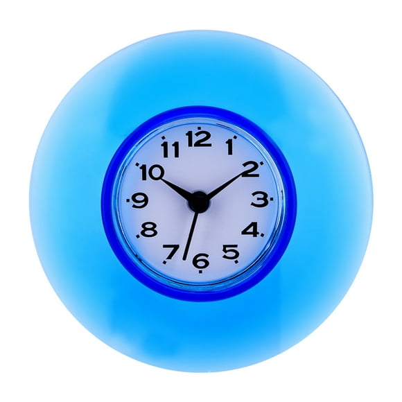 Nikou Wall Clock - Bathroom Kitchen Mirror Suction Wall Clock Shower Waterproof Quartz Clocks Decoration (Color : Blue)