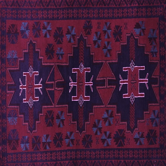 Ahgly Company Indoor Square Persian Purple Traditional Area Rugs, 3' Square