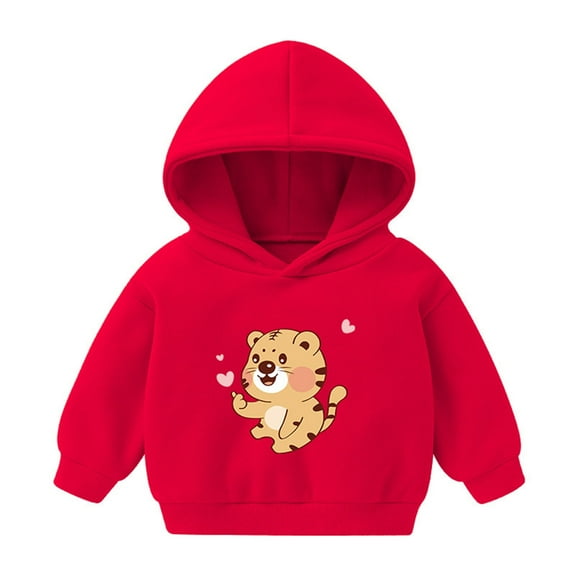 Nrmvnmi Toddler Girls Boys Velvet Thick Hoodie Sweatshirt Cute Graphic Prints Pullover Tops Crew Neck Long Sleeve Holiday Fleece Lightweight Tops Loose Fit Trendy Warm Sweatshirt