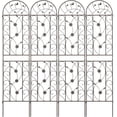 thumbnail image 2 of SHZOND 4 Pack 86.2 x 19.7 in Metal Garden Trellis for Climbing Plants, Metal Garden Trellis for Vines Plant Rose Flowers Vegetables Support, Large Decorative Outdoor Trellis (Sand Brown), 2 of 8