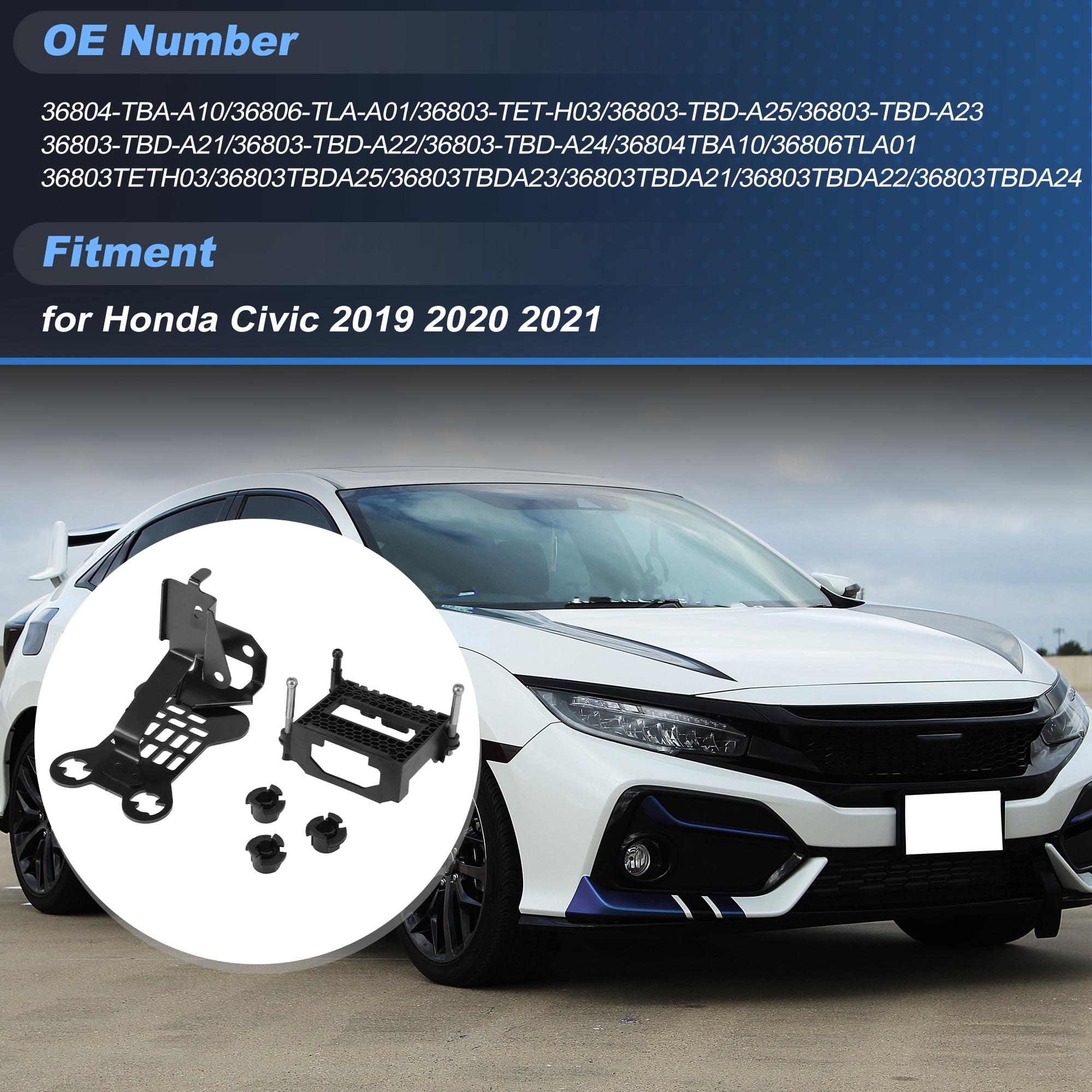 Unique Bargains Radar Bracket Set for Honda Civic 2019-2021 with 3 Mounting Clips