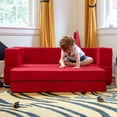 thumbnail image 4 of Jaxx Zipline Kids Sofa & Large Ottoman, 3 in 1 Fold Out Sofa, Big Kids Edition, Cherry, 4 of 10