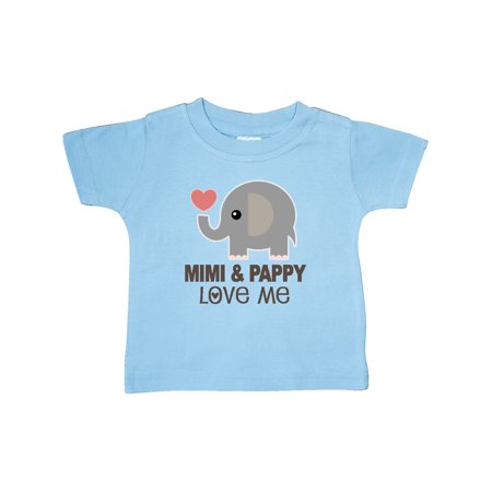 

Inktastic Mimi and Pappy Love Me Elephant Gift Baby Boy or Baby Girl T-Shirt
