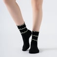 thumbnail image 5 of Women’s Yoga Pilates Socks with Frill Top Non Slip Cushioned Grips Crew Mid Calf Socks, 5 of 9