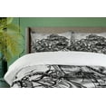 thumbnail image 4 of Ambesonne Nautical Duvet Cover Sets, Monochrome Kraken and Ship, 2-King, Charcoal Grey Pale Taupe, 4 of 7