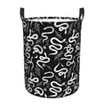 thumbnail image 1 of Balery Hand Drawn Snake Cesta de ropa redonda con asas, impermeable, independiente, para ropa, juguetes, dormitorio y familia-Small, 1 of 6