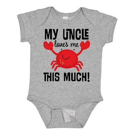 

Inktastic Uncle Loves Me Childs Crab Gift Baby Boy or Baby Girl Bodysuit