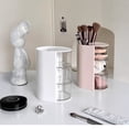 thumbnail image 3 of 3-Tier Rotating Makeup Organizer Dustproof Beauty Blender Storage Box for Vanity Cosmetic Case for Makeup Sponges Lipsticks and Brushes Pink, 3 of 3