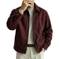 thumbnail image 2 of Men's Relaxed Fit Zip Up Jacket Lapel Collar Smooth Textured Coat with Pockets Fully Lined Casual Spring Fall Outfits Outerwear, 2 of 7