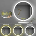 thumbnail image 2 of Brio Lighting SmartReflect Modern 32" Round LED Dimmable Anti-Fog Frameless Bathroom Vanity Mirror - Clear, 2 of 7