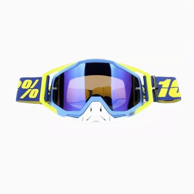 Gafas De Motocross Parabrisas Para Montar Al Aire Libre Azul/Amarillo