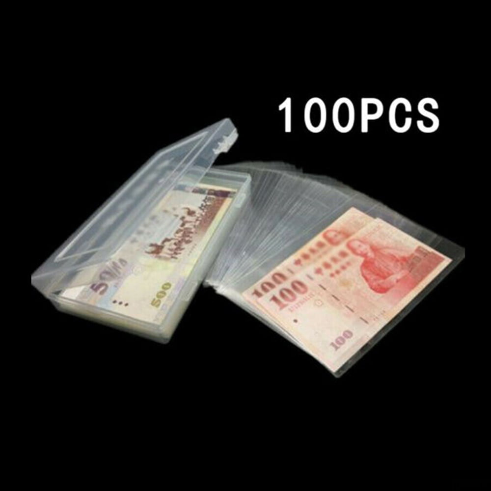 Lots 1000 Pcs Banknotes Holders Sleeves Collection Paper Money Currency 7*15cm 