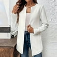 thumbnail image 4 of jtjvou Women’s Open Front Herringbone Blazer-Business Casual Long Sleeve Work Jacket with Full Lining and Padded Shoulders White XXXXL, 4 of 6