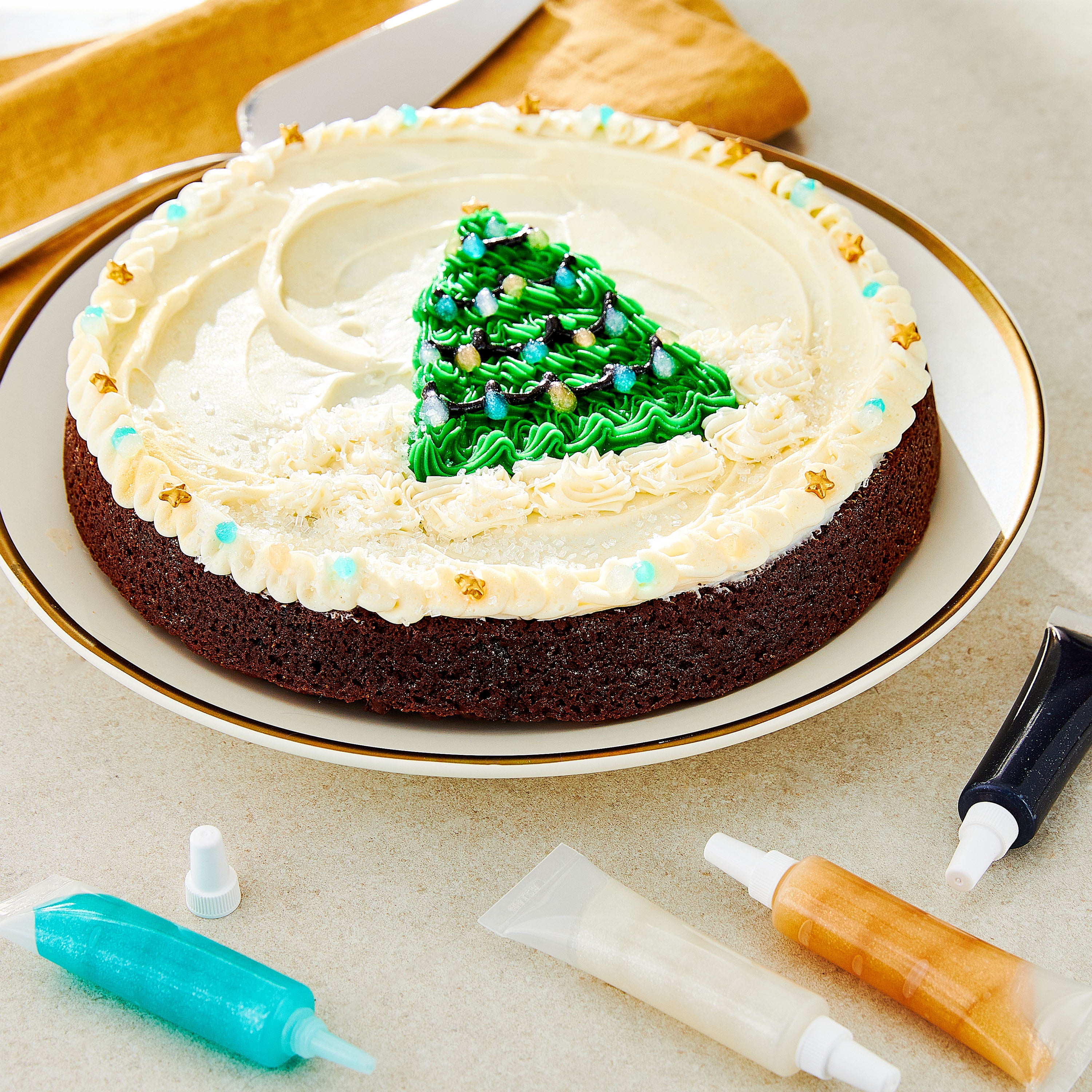Great Value Holiday Metallic Edible Glitter Gel, 2.7 oz, 4 Count