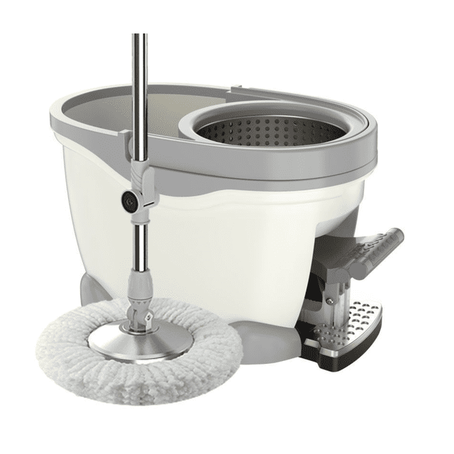Trapeador Spin Mop y Cubeta con Pedal Komfort Blanco