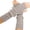 Gray, variant on Arm Sleeve Winter Warmer Fingerless Stretchy Gloves Knitted Long Arm Warmers with Thumb Hole for Women Coffee One Size