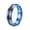 Blue, variant on Men's Women's Stainless Steel Curved Wood Grain Ring 6MM Two Tone Dome Plain Wedding Band Silver Size 9