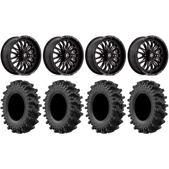 Fuel ARC 22" Wheels Black 33" MotoSlayer Tires Sportsman RZR Ranger