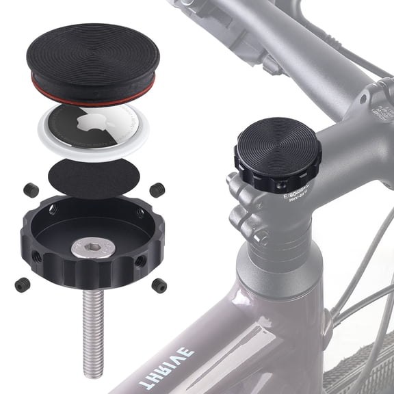 1PC Bicycle Airtag Anti-Theft Cover, Hidden Location Tracker Protective Cap, Stem Headset Guard for Mountain Road Bike Front Fork Steerer Tube