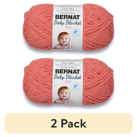 (2 pack) Bernat Baby Blanket Tiny Yarn (100 G/3.5 Oz), Tea Rose