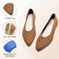 thumbnail image 3 of LANCROP Women's Pointed Toe Ballet Knit Flats Slip On Dress Loafers Comfortable Shoes, 3 of 11