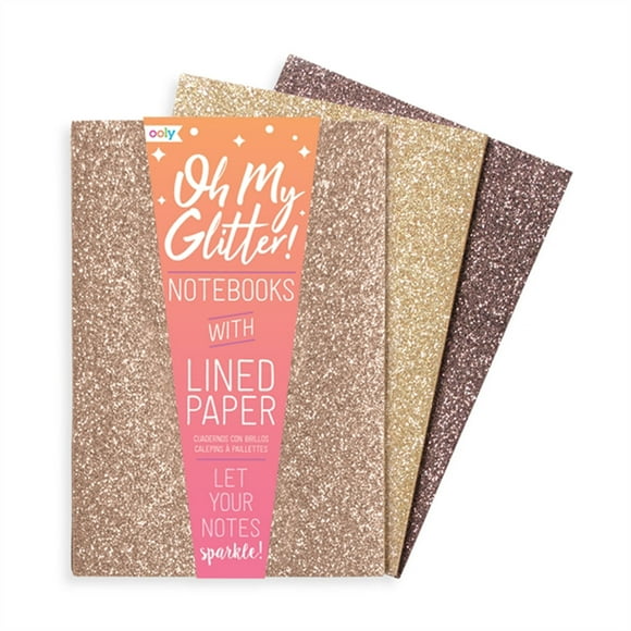 Ooly Libreta de Bolsillo OH MY GLITTER! 3 libretas tonos dorados - 118-213 - Ooly 118-213