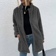 thumbnail image 1 of PVCS Women Winter Warm Solid Winter Lengthened Plush Long Sleeve Outwear, 1 of 6