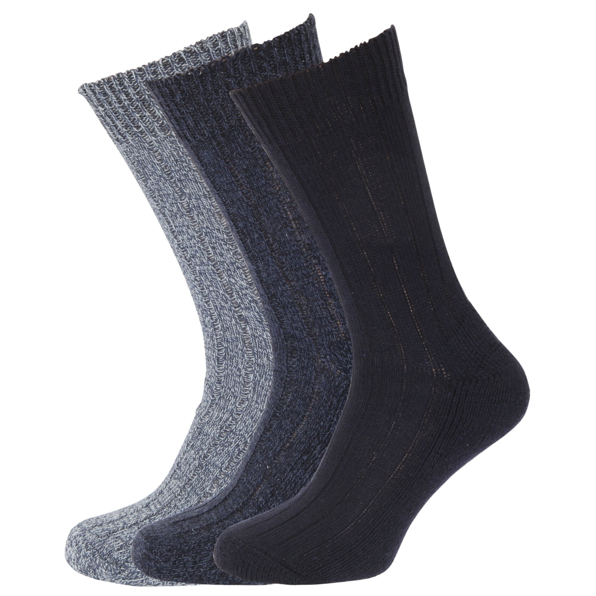 Mens Wool Blend Socks with Wool Padded Sole (Pack Of 3)