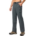 thumbnail image 2 of Little Donkey Andy Men's Stretch Convertible Pants, Zip-Off Quick-Dry Hiking Pants Travel Capri Pants Dark Grey 3XL, 2 of 7