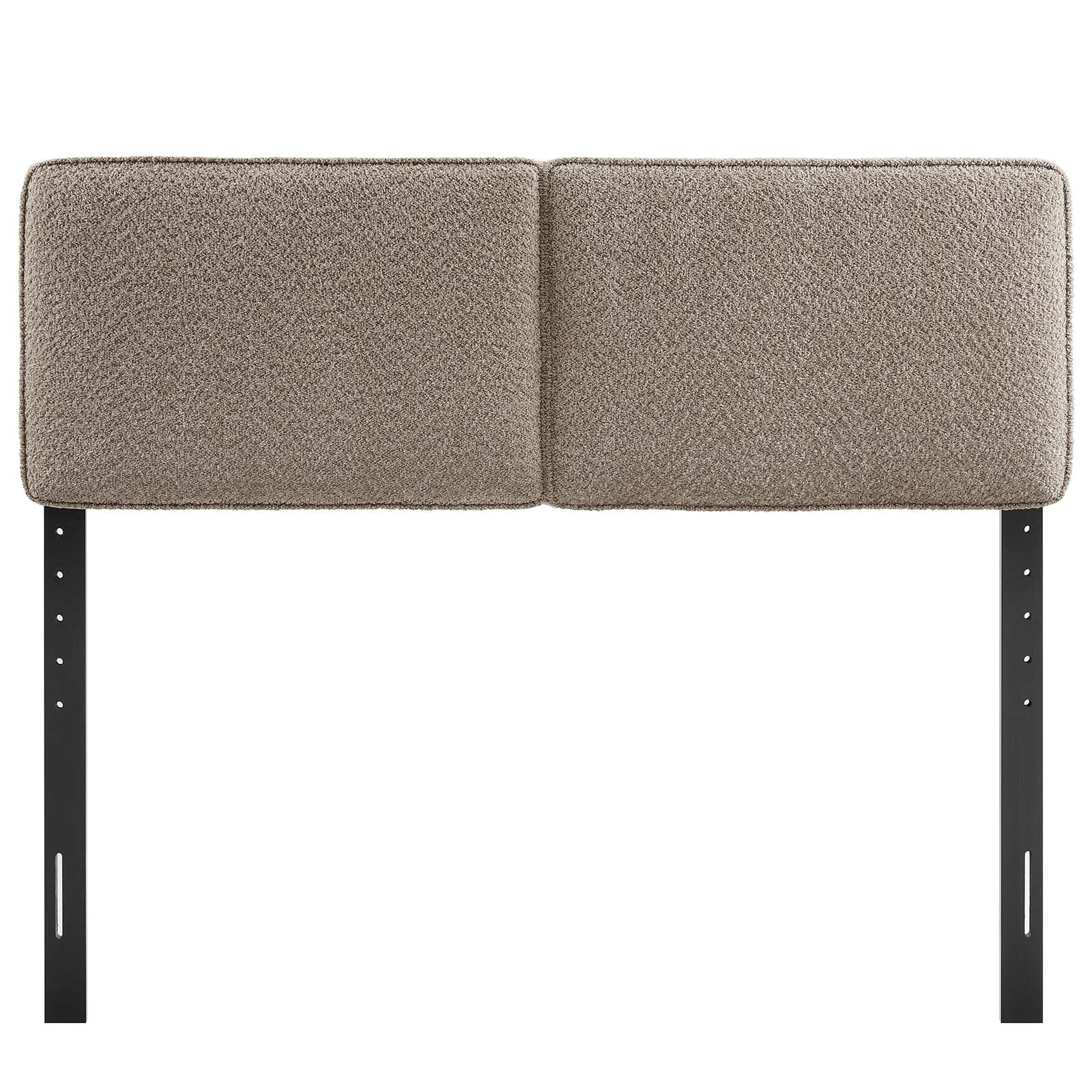 Lindee Boucle Fabric Queen Headboard in Oatmeal