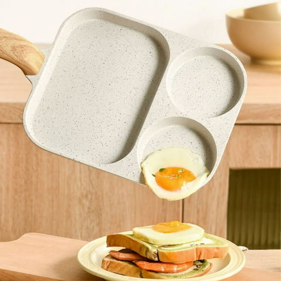 Eolstice 3-In-1 Split Non-Stick Pan Set, Multi-Functional Cookware for Various Cooking Styles, Easy to Use and Clean, for Kitchen Meals, Frying Baking and Sautéing(Beige)