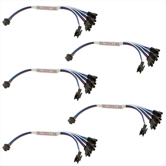 For WS2811 WS2812B LED TTL Signal Amplifier Controller Repeater for 4Pin RGB Addressable LED Strip Light DC5-24V,5*LED Strip