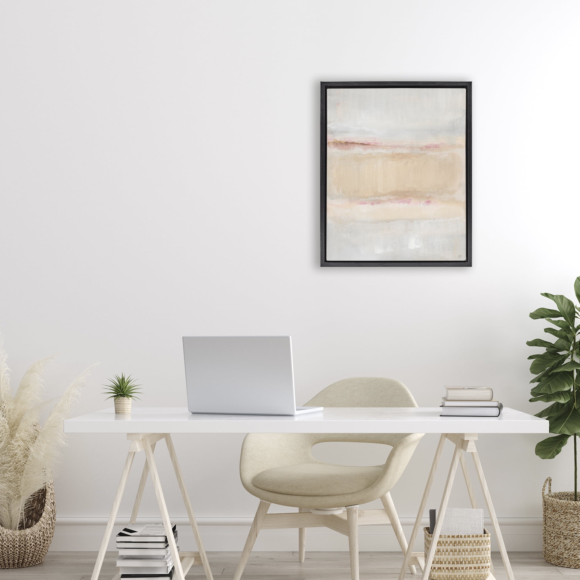 Stupell Industries Restful Misty Landscape Black Framed Floater Canvas Wall Art, design by Lanie Loreth