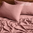 thumbnail image 4 of Bare Home Washed Sheet Set - Premium 1800 Collection - Deep Pocket - 4 Piece - Full, Dusty Rose, 4 of 8