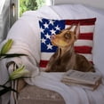 thumbnail image 3 of Carolines Treasures BB9709PW1414 Doberman Pinscher Patriotic Fabric Decorative Pillow, 3 of 4