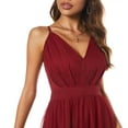 thumbnail image 4 of ZAFUL Women Sexy Prom Dress Cocktail Evening Party Dress Spaghetti Straps Sling Mesh Long Dress Red L, 4 of 7