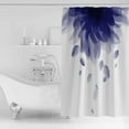 thumbnail image 2 of Shower Curtain Bathroom Set Blue Gradient Flower on White Waterproof Fabric Shower Curtains with Grommets&Hooks Abstract Floral Privacy Bath Curtain for Bathtub 60x72in, 2 of 7