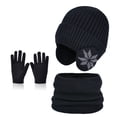 thumbnail image 7 of LIZENG Kids Fleece Lined Hat Scarf Glove Set Winter Thermal Beanie Knitted Neck Warmer Wool Mittens 3 Piece Snow Print Ski Warm Set, 7 of 7