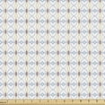 thumbnail image 1 of Abstract Fabric by the Yard Upholstery, Repetitive Vertical Ornaments Motifs Illustration on Plain Backdrop, Decorative Fabric for DIY and Home Accents, White and Pale Sky Blue by Ambesonne, 1 of 5