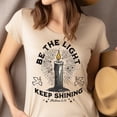 thumbnail image 4 of Be the Light Shirt – Matthew 5:14 Candle Graphic Christian T-Shirt, Black, Size 2XL, 4 of 5