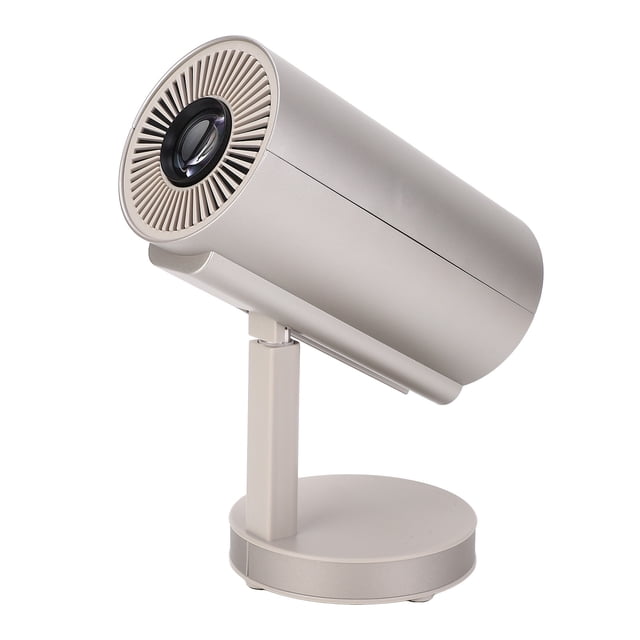 Mini Projecteur Intelligent, Projecteur de Films HD 4K 1080P avec Contrôle Vocal Intelligent AI, Support Caché, Tête Rabattable 90°, Son Surround 3D 2.4G 5G, Projecteur Portable pour la Maison