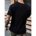 thumbnail image 2 of JOSH Letter Graphic Print Men's Fashion T-Shirt, Trendy Pure Cotton Top with Short Sleeves, Round Comfortable Collar T-shirt, Super Soft, Refreshing, Moisture-wicking, Lightweight, Casual Summer T-sh, 2 of 6