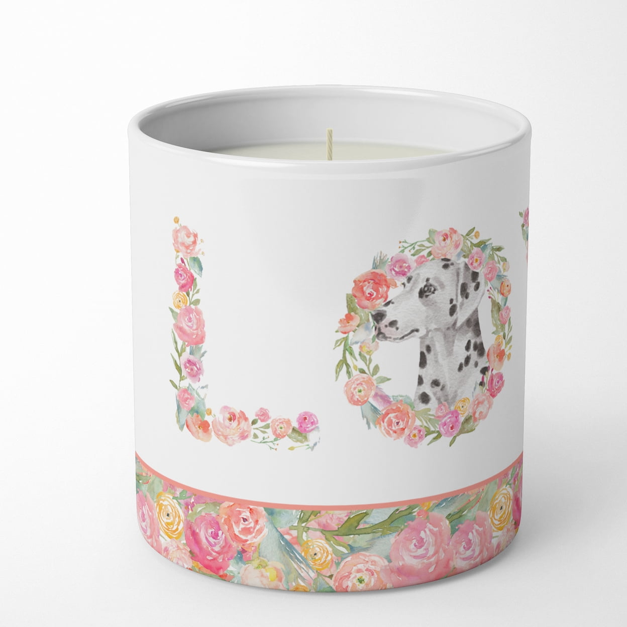 Dalmatian #5 LOVE 10 oz Decorative Soy Candle 3.25 in x 3.75 in