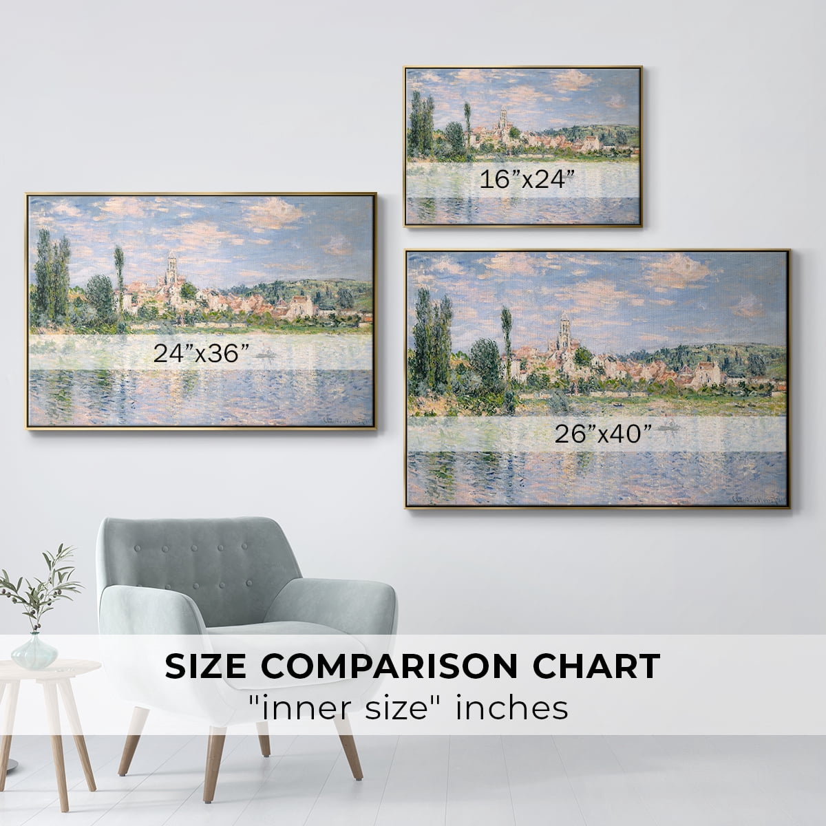 Vintage Landscape-CXXV By Wexford Home Framed in Gold Wood Gallery Wrapped Canvas 17 in. x 25 in.