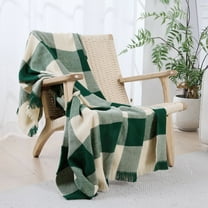 ZonLi GreenThrow Blanket, Fall Throw Blanket for Home Decor, Soft Lightweight Cozy All Season Decorative Vintage Blankets with Tassel for Bed and Sofa, 50'' x 60''