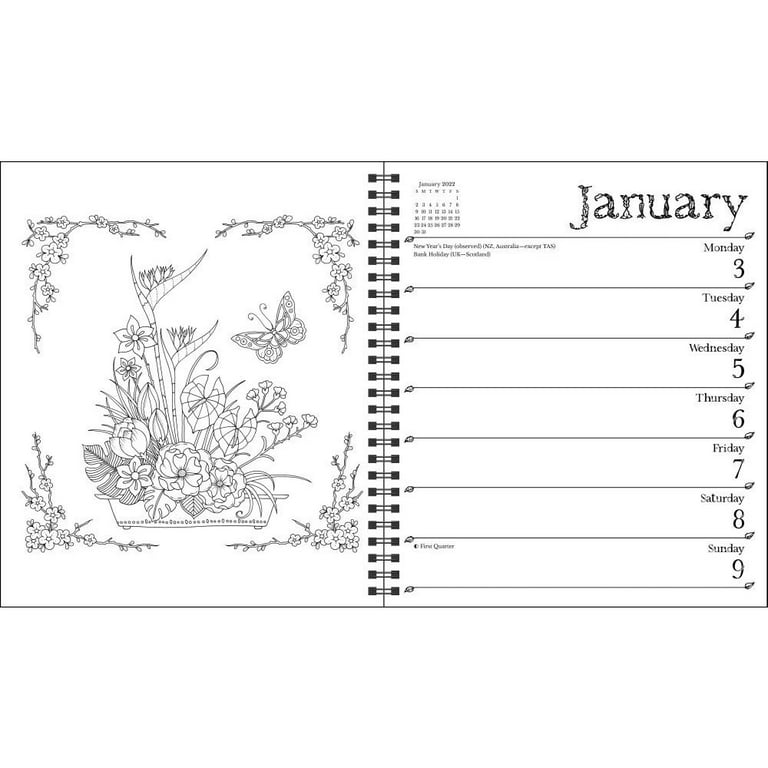 Johanna Basford 2018-19 16-Month Weekly Colouring Planner – A
